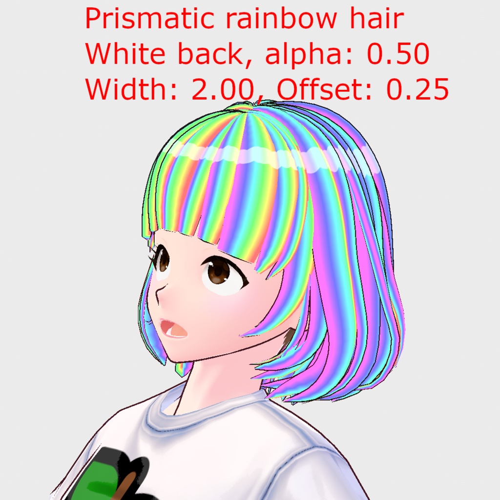 VRoid studio Prismatic rainbow hair texture