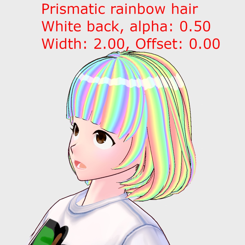 VRoid studio Prismatic rainbow hair texture