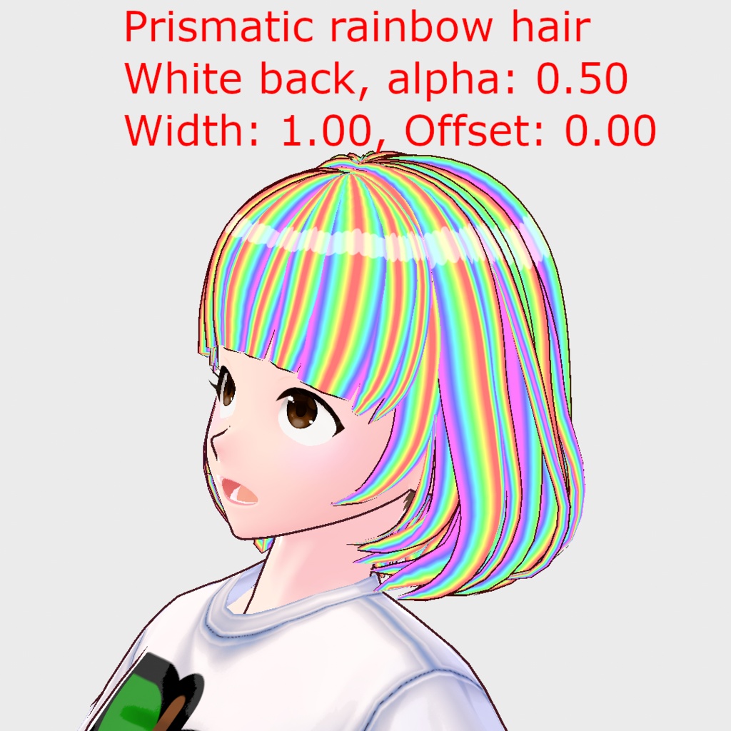 VRoid studio Prismatic rainbow hair texture