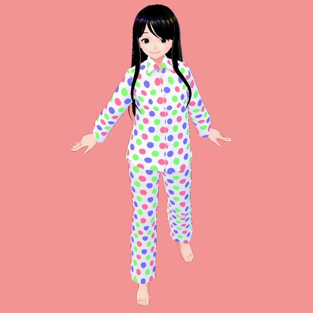RGB polka dots パジャマ