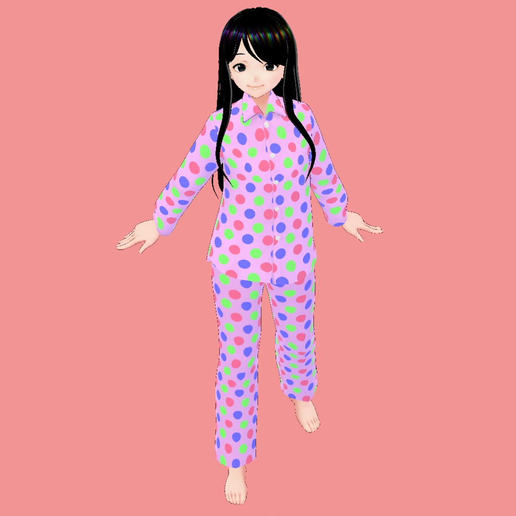 RGB polka dots パジャマ