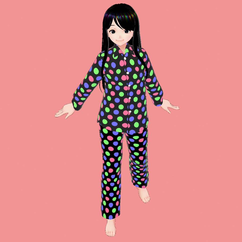 RGB polka dots パジャマ