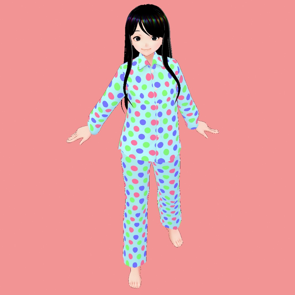 RGB polka dots パジャマ