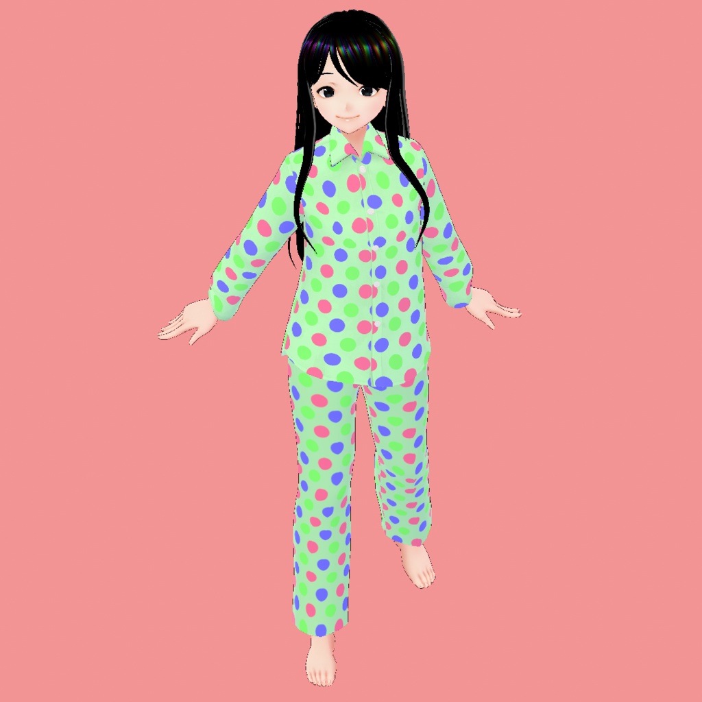RGB polka dots パジャマ