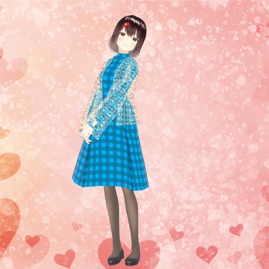 バレンタインチェックワンピース