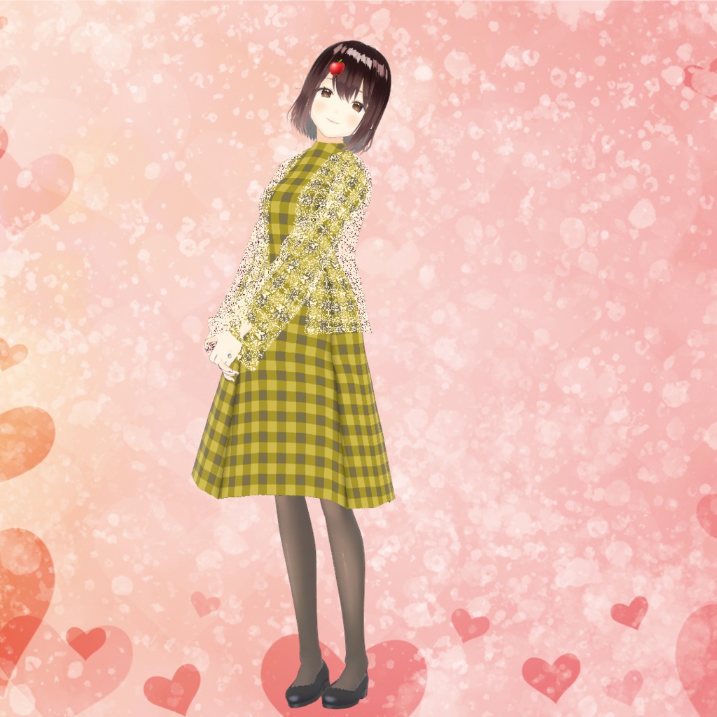 バレンタインチェックワンピース