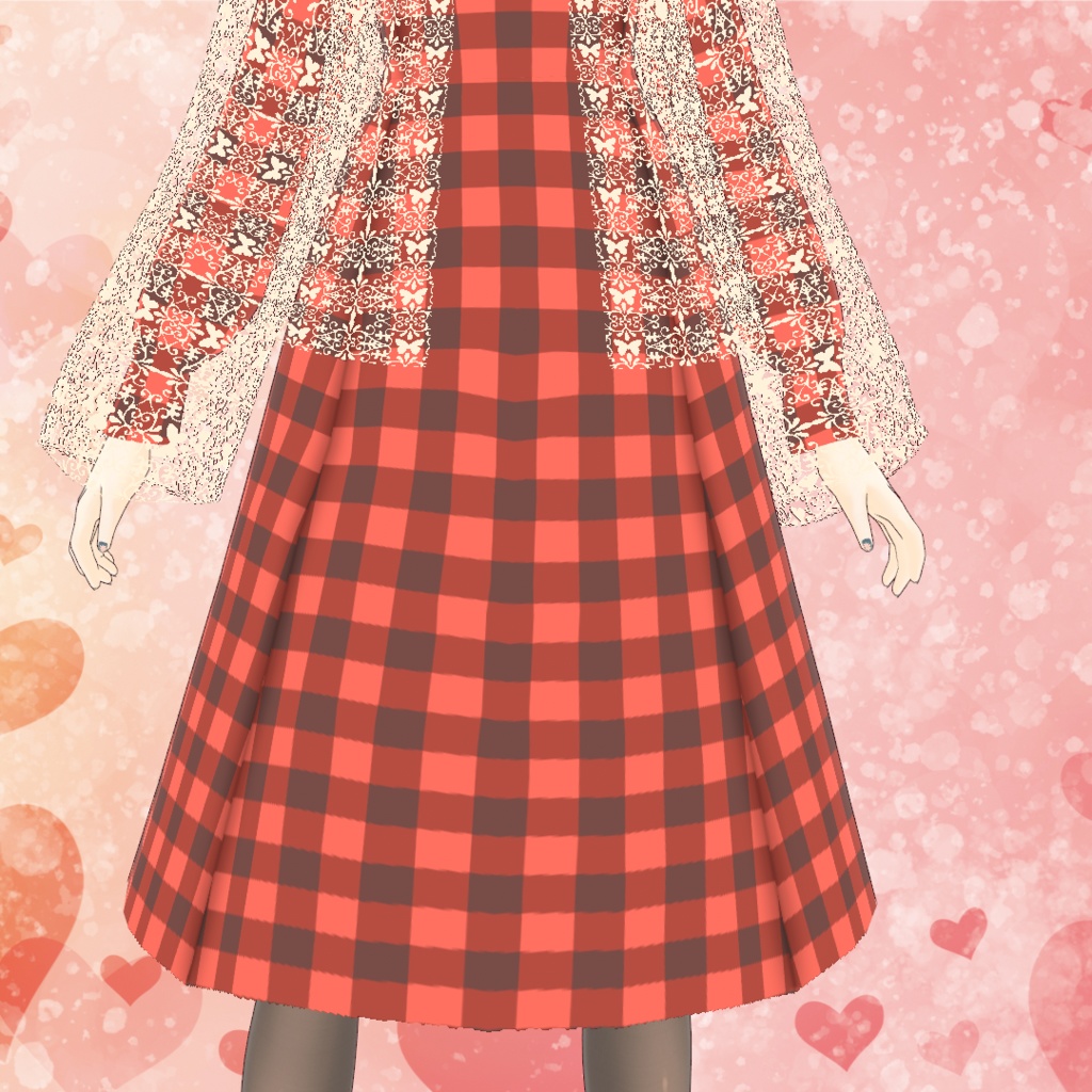 バレンタインチェックワンピース