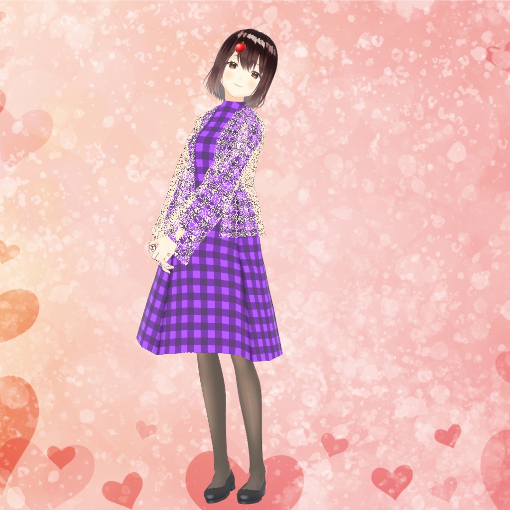 バレンタインチェックワンピース