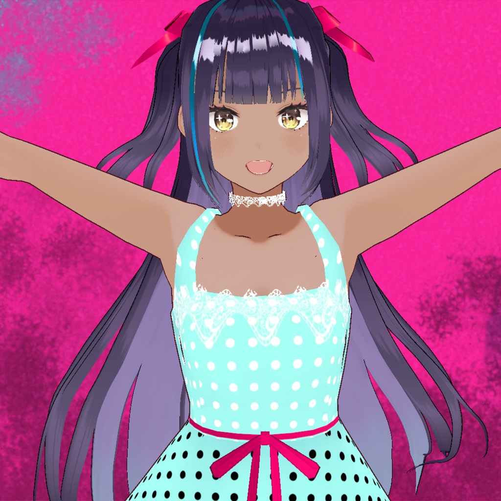 レースフリルの水玉ワンピース