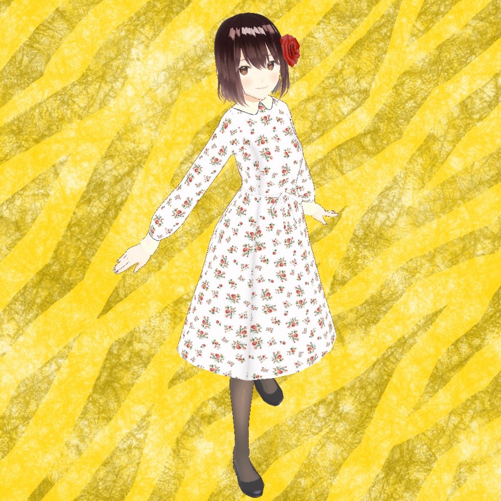 花柄ワンピース