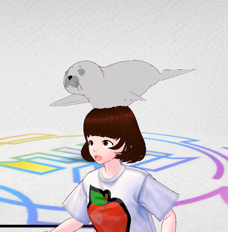 頭に乗せるアザラシさん