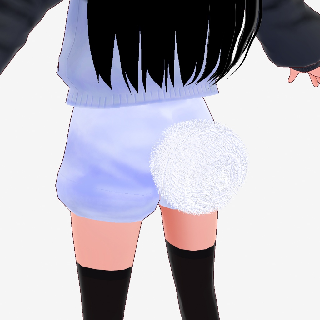 パンダは尾も白いセット White tail giant panda