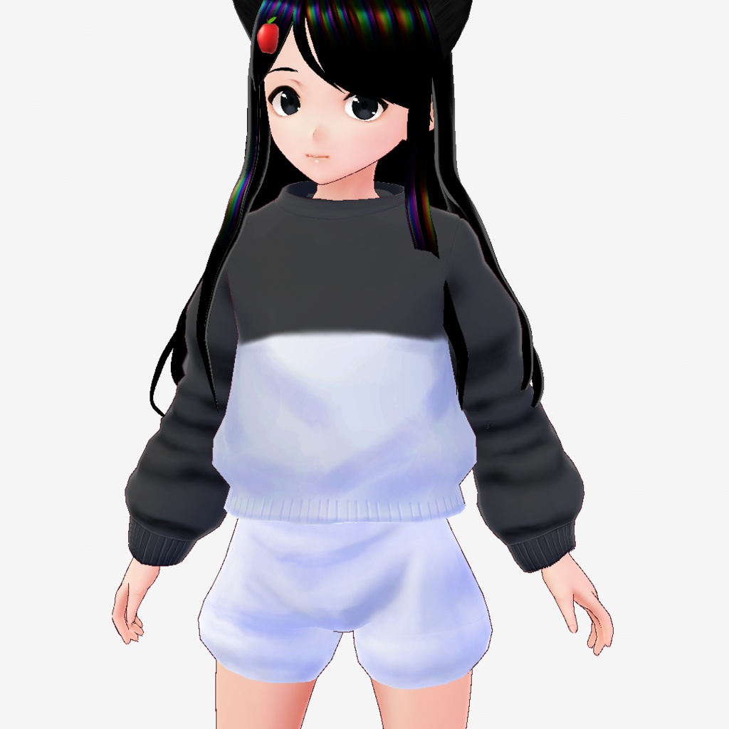 パンダは尾も白いセット White tail giant panda