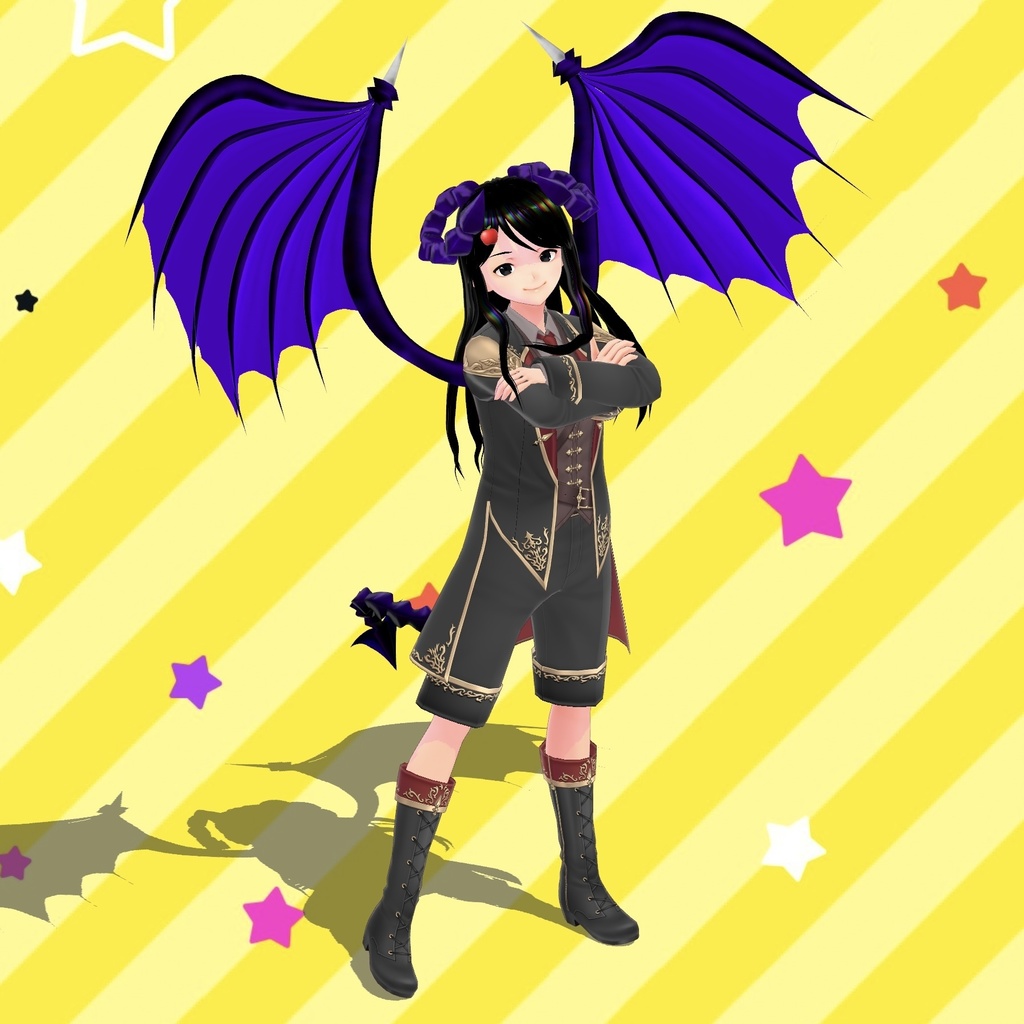 悪魔の羽根・角・しっぽセット Daemon’s wings, horns, and tail