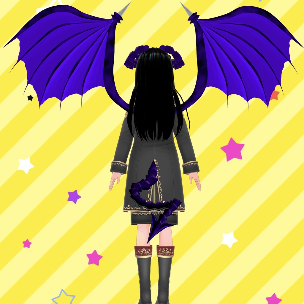 悪魔の羽根・角・しっぽセット Daemon’s wings, horns, and tail