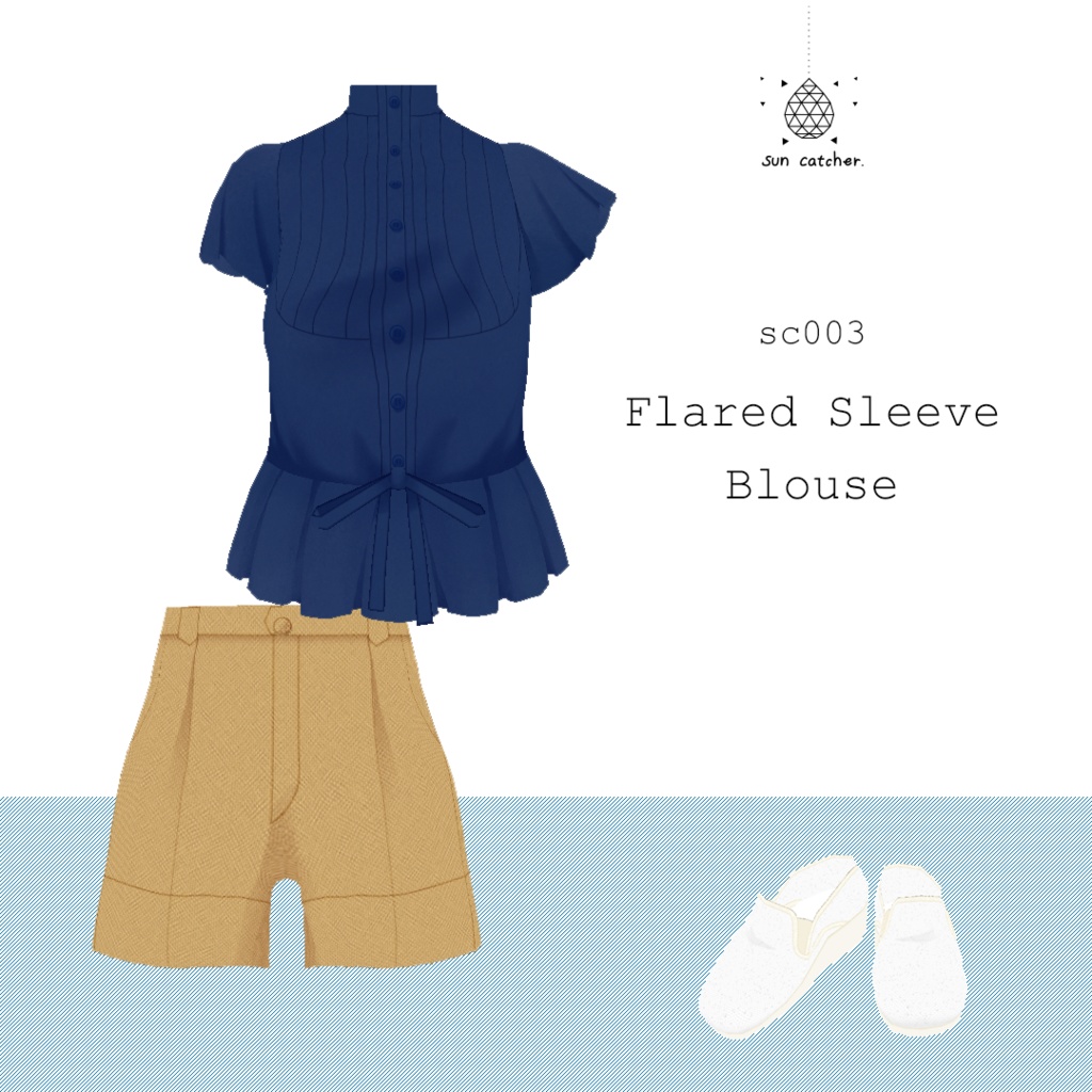 sc003 - Flare Sleeve Blouse #VRoid