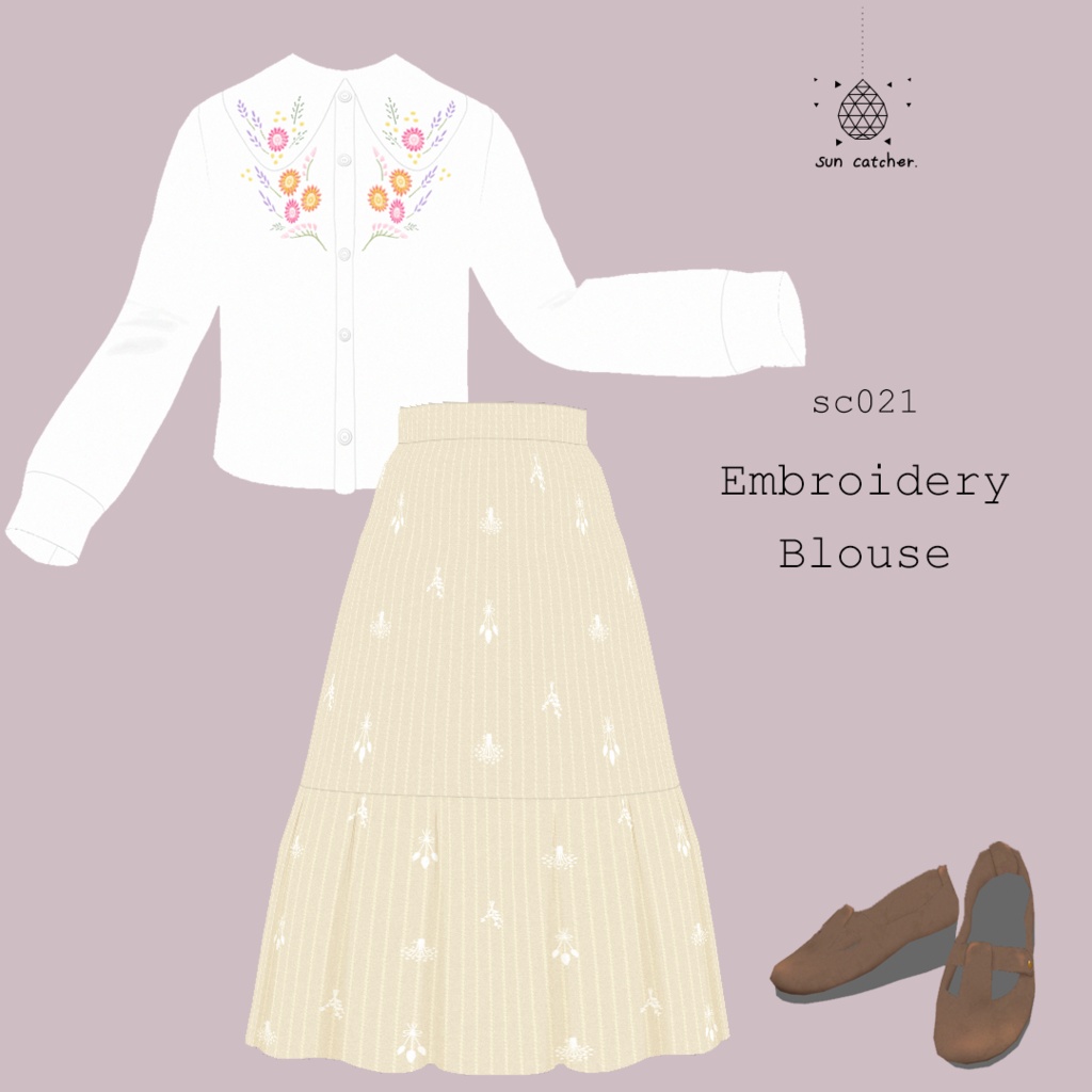 sc021 - Embroidery Blouse #VRoid