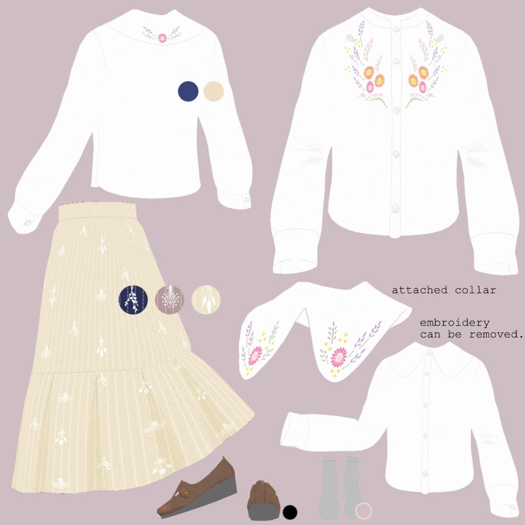 sc021 - Embroidery Blouse #VRoid