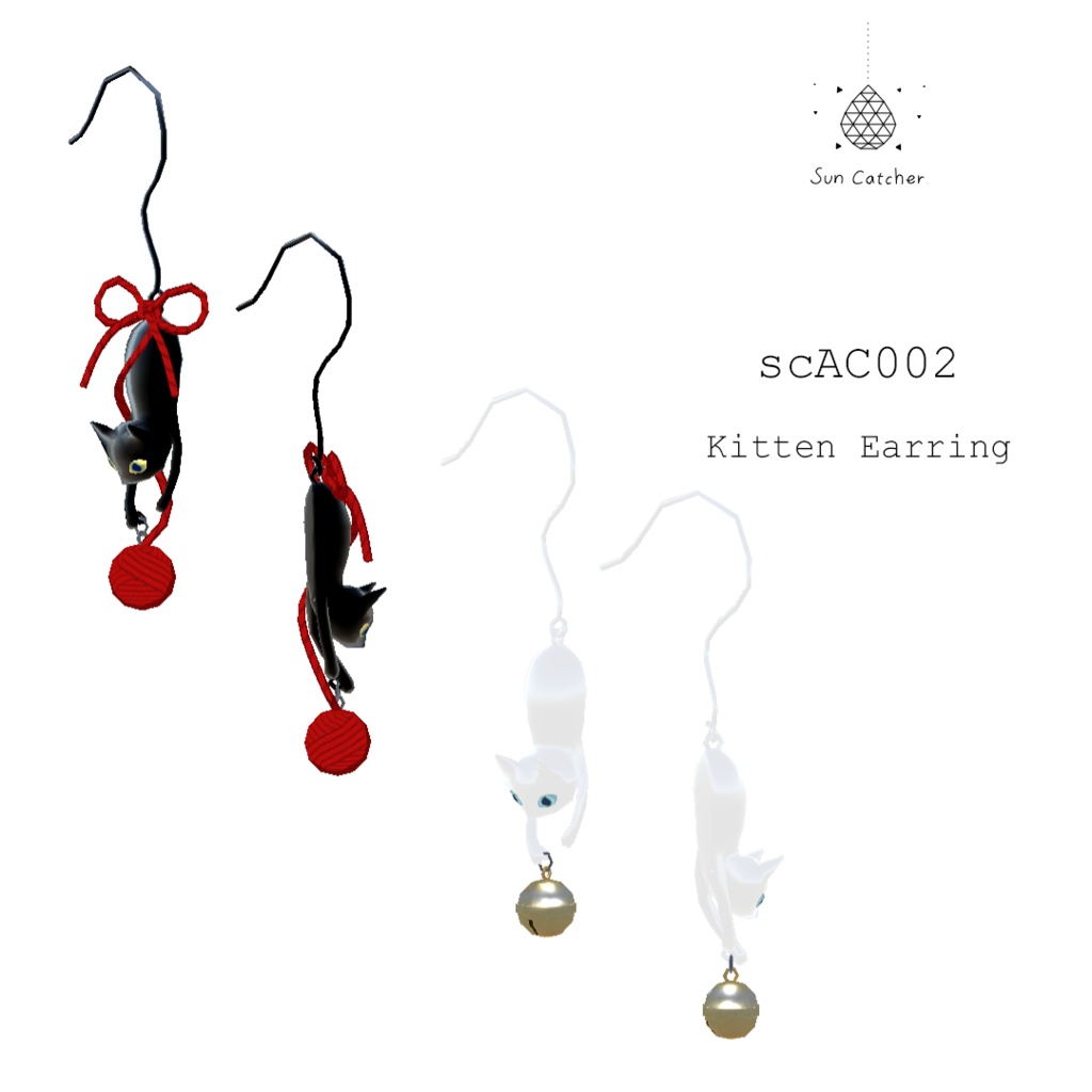 scAC002 - Kitten Earring #b3d