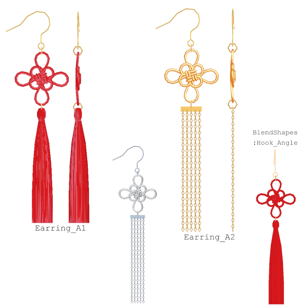 scAC004 - Asian Knot Earrings #b3d