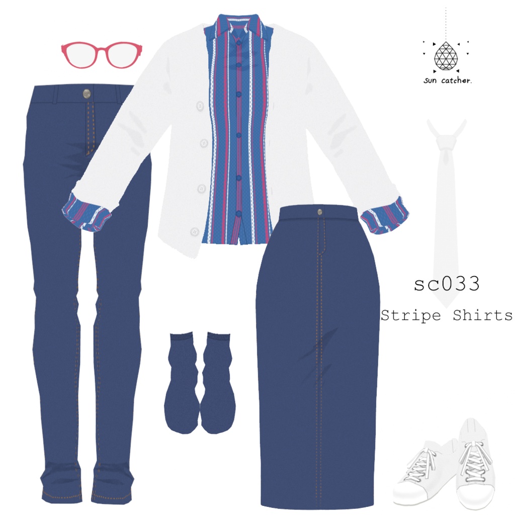 sc033 - Stripe Shirts #VRoid