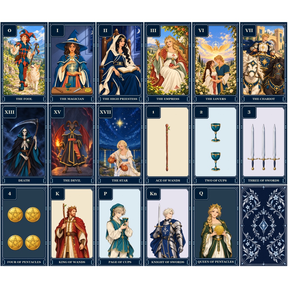 [CC BY 4.0] アニメ風タロットカード 画像集 Anime Style Tarot Card