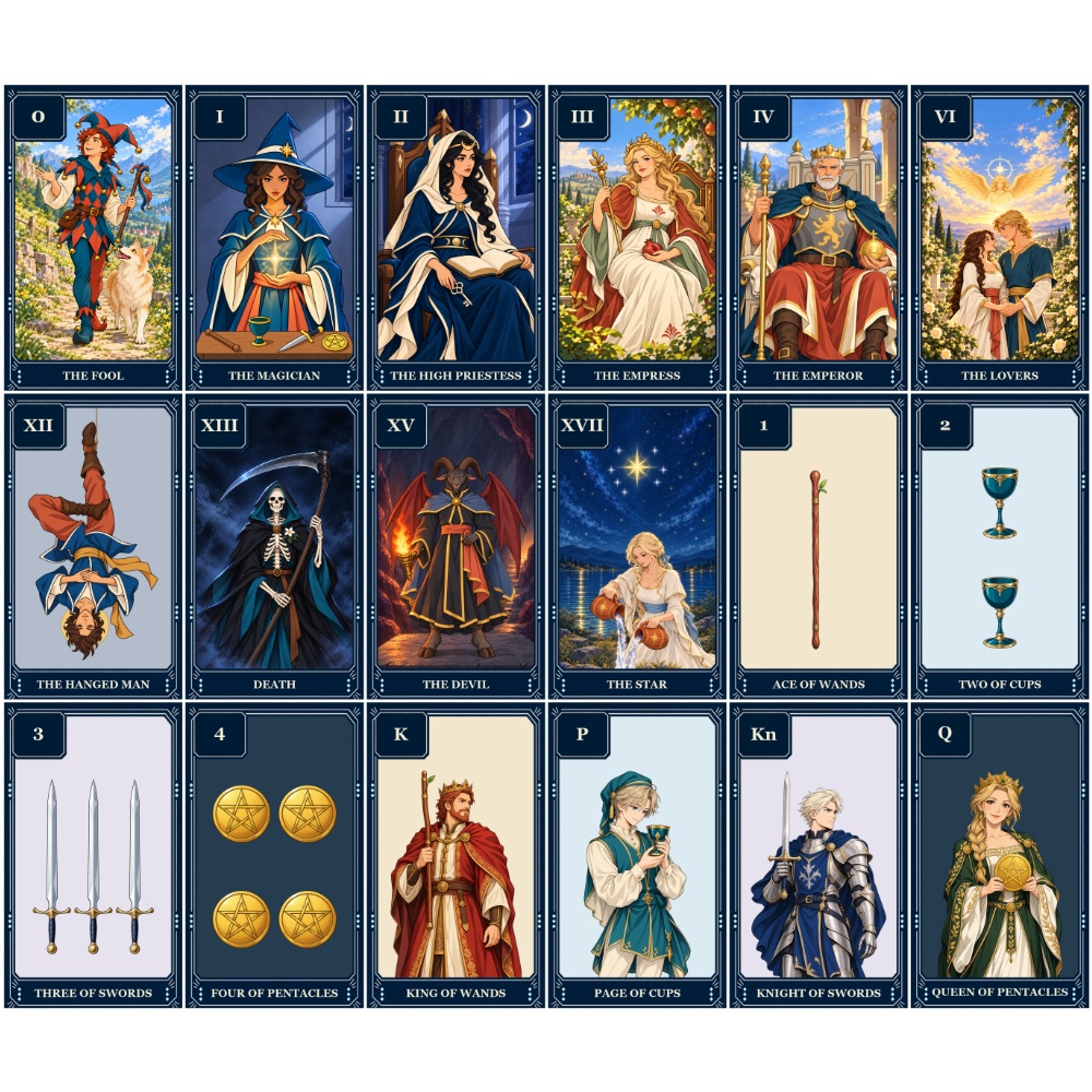 [CC BY 4.0] アニメ風タロットカード 画像集 Anime Style Tarot Card
