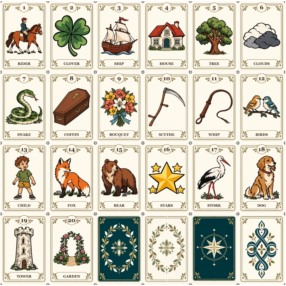 [CC BY 4.0] プラベ・ルノルマンカード 画像集 Purabe's Lenormand Card