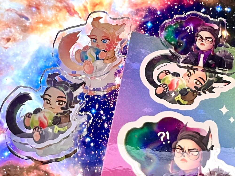 ZA 宇宙ネコ 片面印刷アクリルクリップ