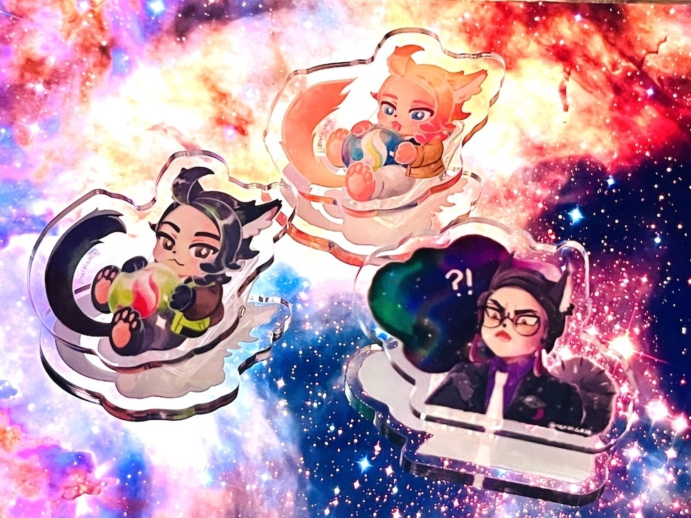 ZA 宇宙ネコ 片面印刷アクリルクリップ