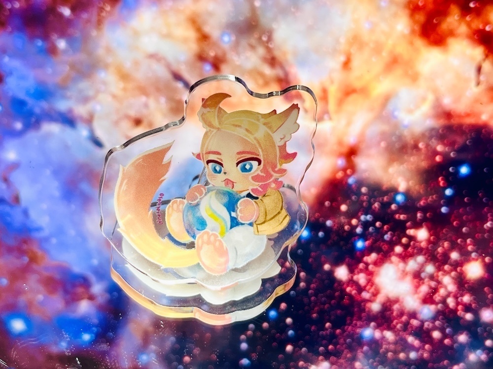 ZA 宇宙ネコ 片面印刷アクリルクリップ
