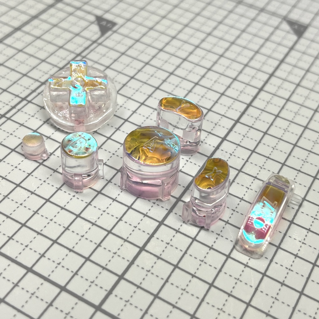 GCコンカスタムボタン 『ABXY, start, Z, D-pad』レッドオーロラ