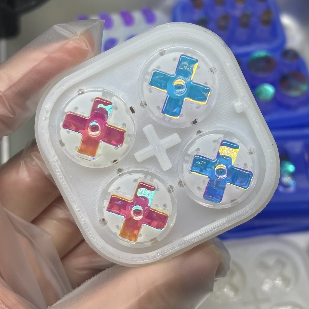 GCコンカスタムボタン 『ABXY, start, Z, D-pad』レッドオーロラ