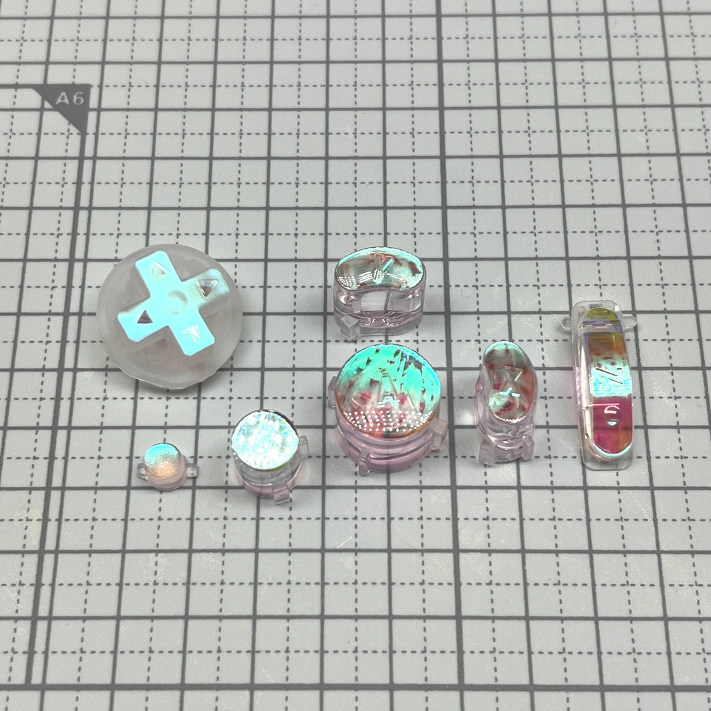 GCコンカスタムボタン 『ABXY, start, Z, D-pad』レッドオーロラ