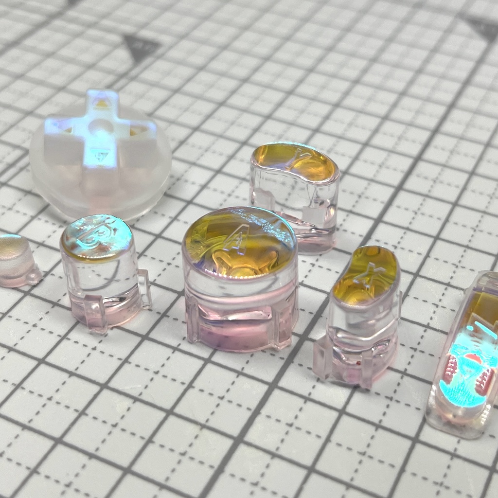 GCコンカスタムボタン 『ABXY, start, Z, D-pad』レッドオーロラ