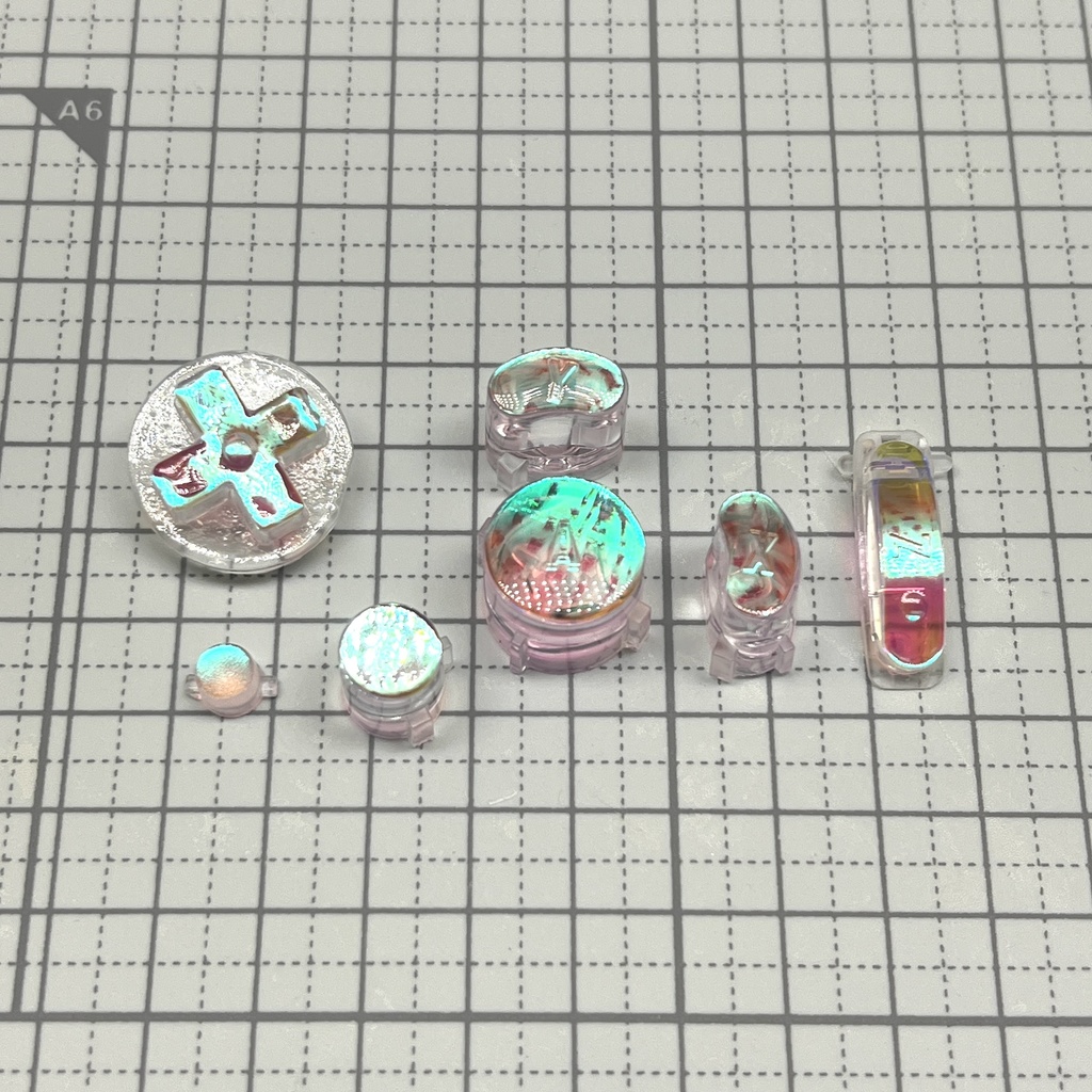 GCコンカスタムボタン 『ABXY, start, Z, D-pad』レッドオーロラ