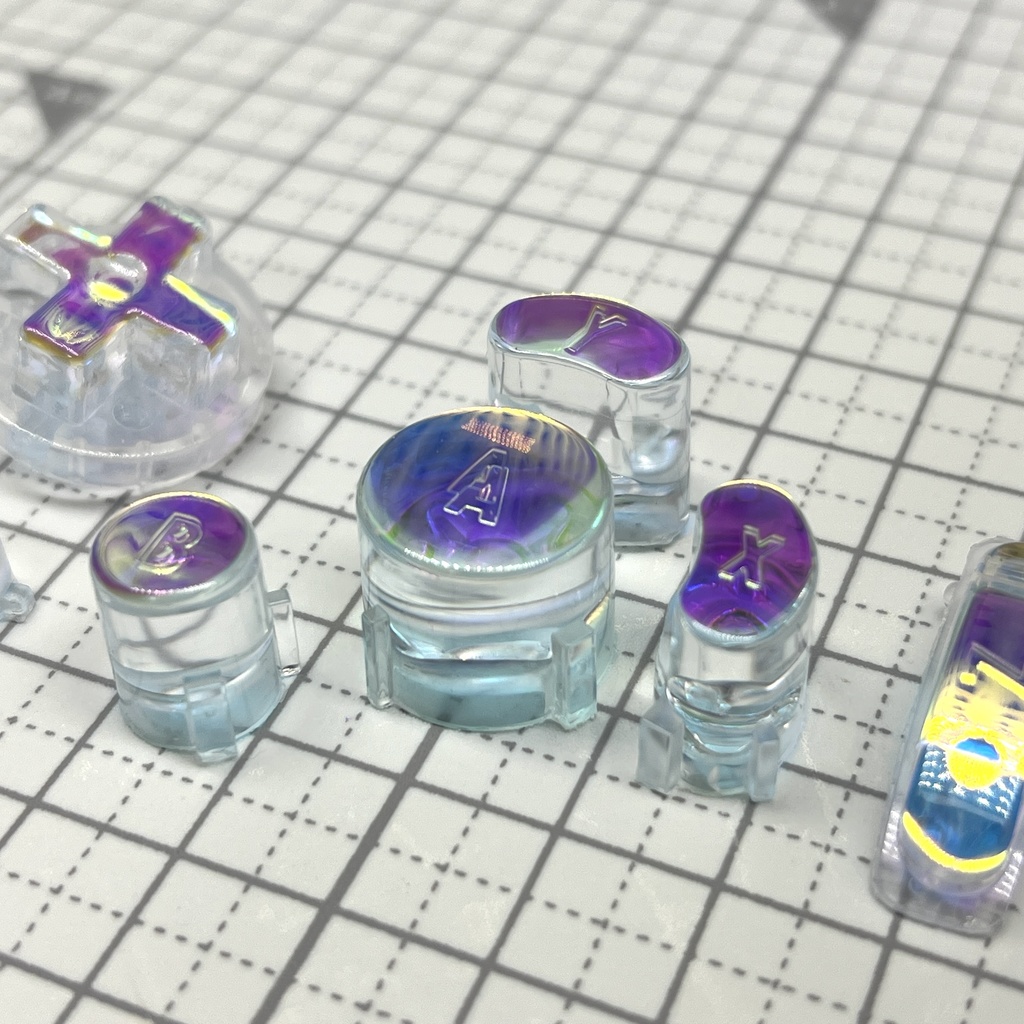 GCコンカスタムボタン 『ABXY, start, Z, D-pad』ブルーオーロラ