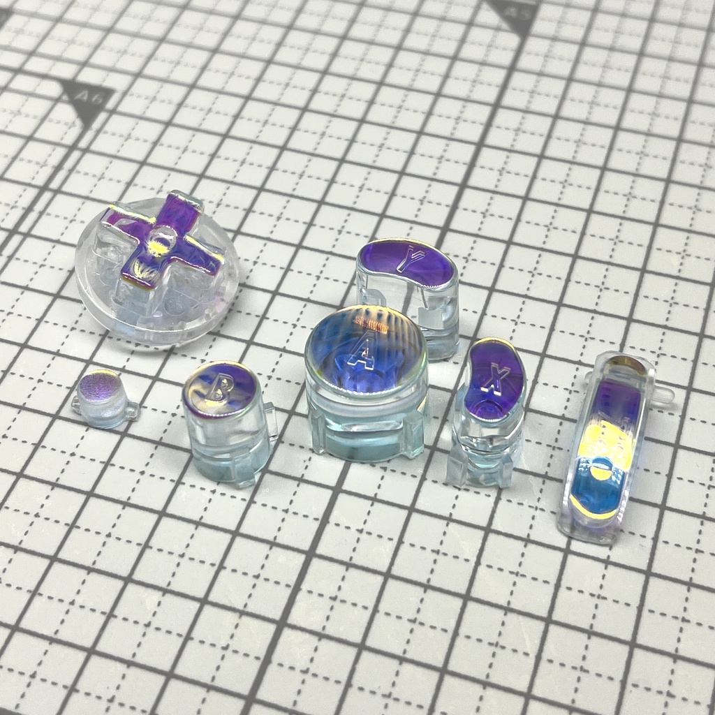 GCコンカスタムボタン 『ABXY, start, Z, D-pad』ブルーオーロラ