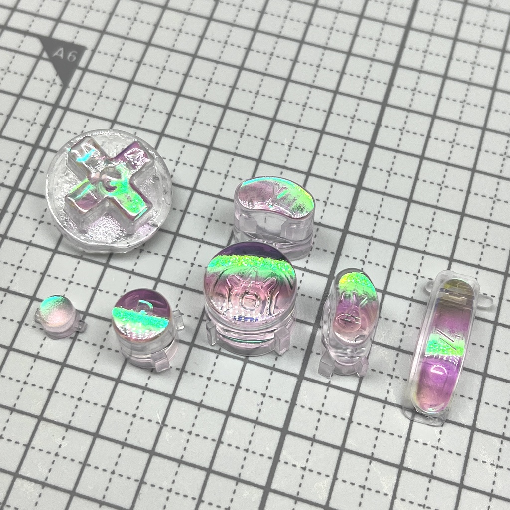 GCコンカスタムボタン 『ABXY, start, Z, D-pad』ピンクオーロラ