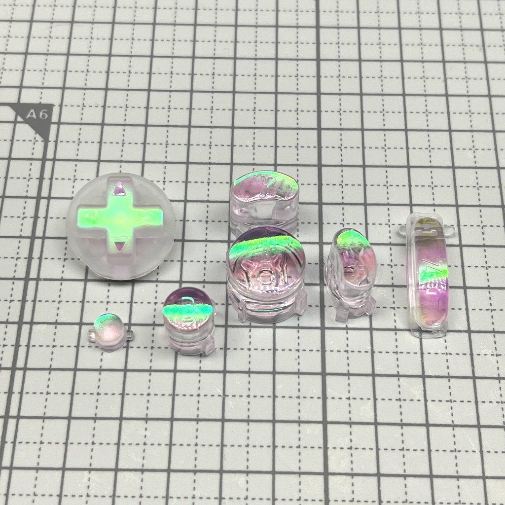 GCコンカスタムボタン 『ABXY, start, Z, D-pad』ピンクオーロラ