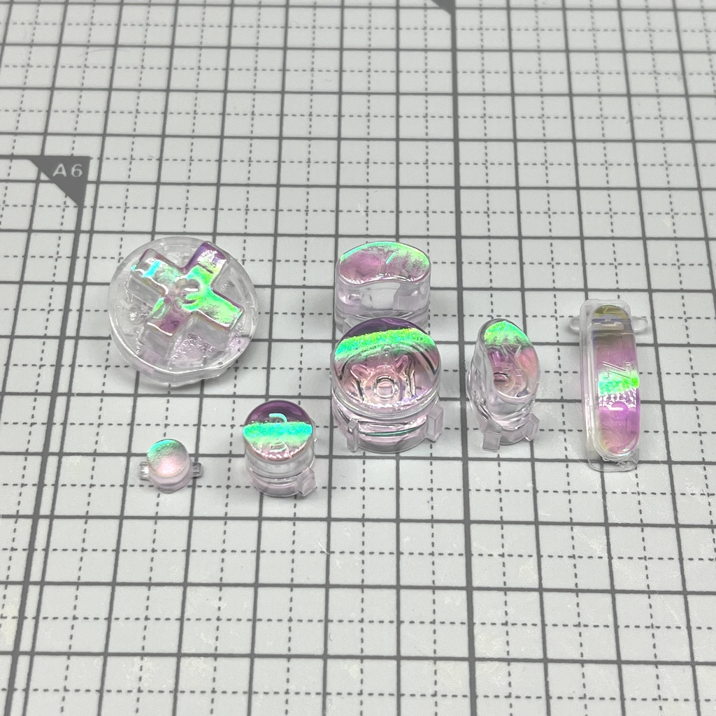 GCコンカスタムボタン 『ABXY, start, Z, D-pad』ピンクオーロラ