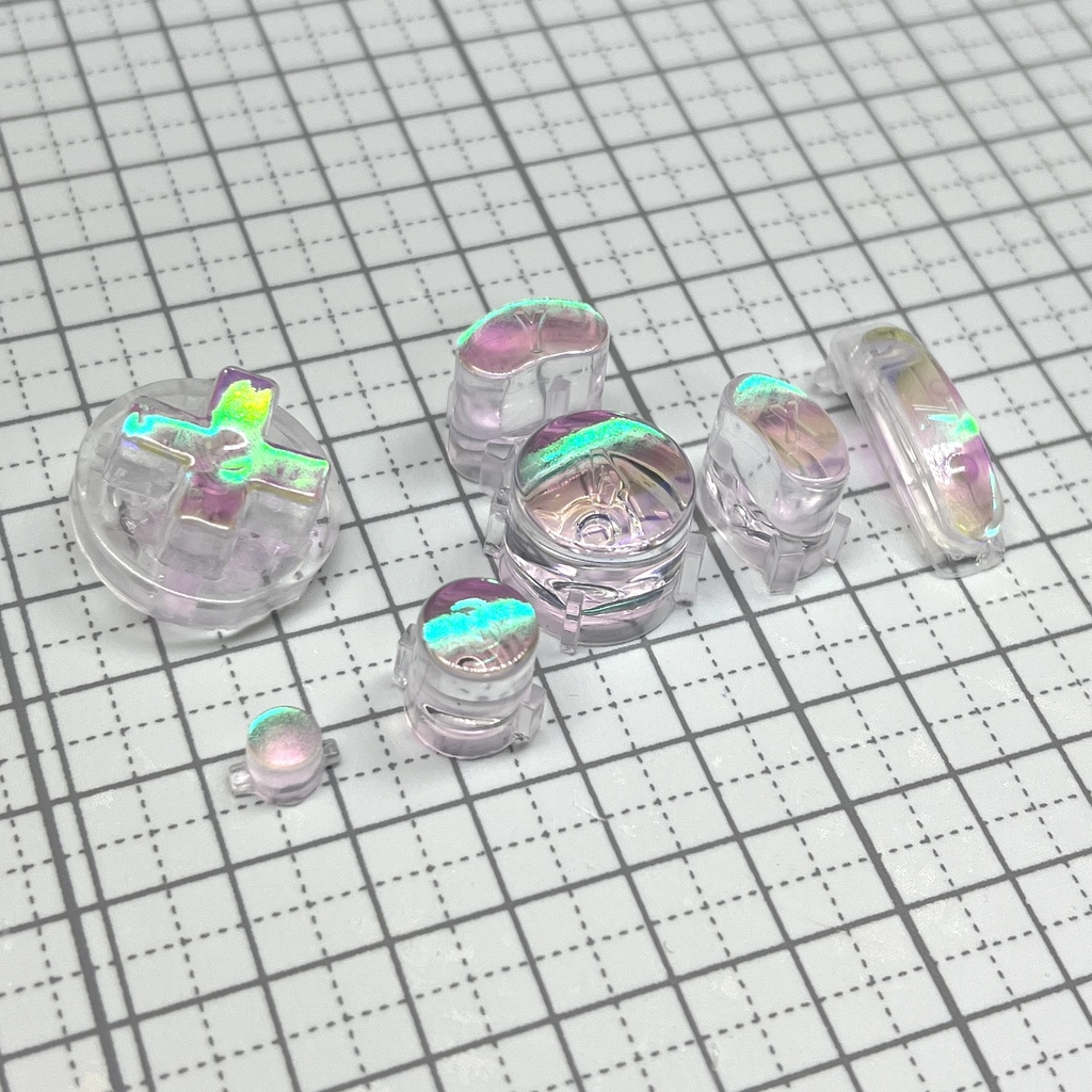 GCコンカスタムボタン 『ABXY, start, Z, D-pad』ピンクオーロラ