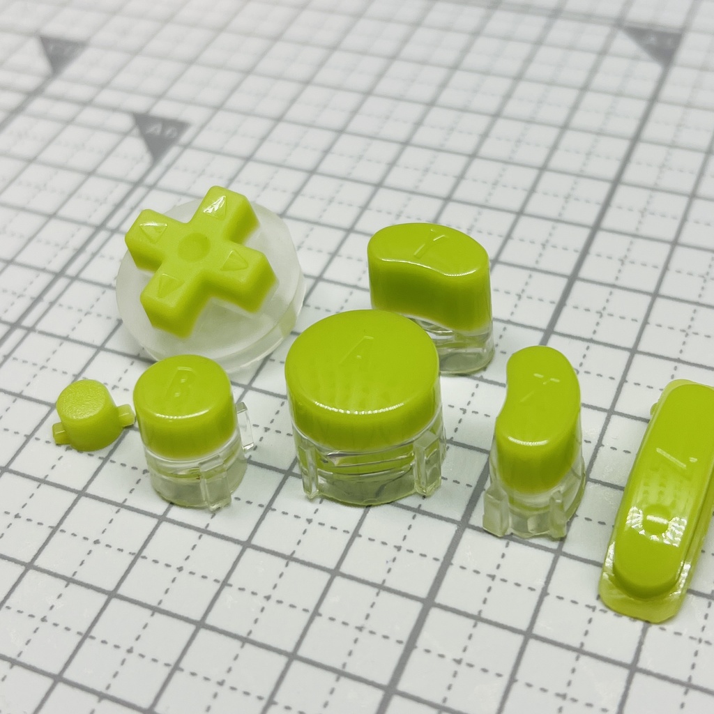 GCコンカスタムボタン 『ABXY, start, Z, D-pad』ソリッド"抹茶"