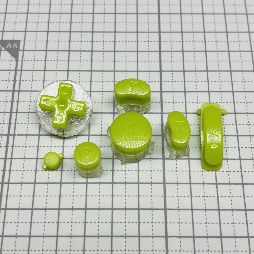 GCコンカスタムボタン 『ABXY, start, Z, D-pad』ソリッド"抹茶"