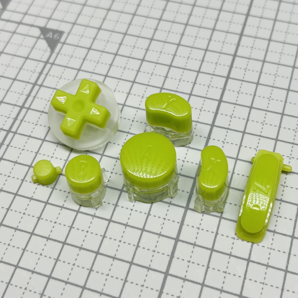 GCコンカスタムボタン 『ABXY, start, Z, D-pad』ソリッド"抹茶"