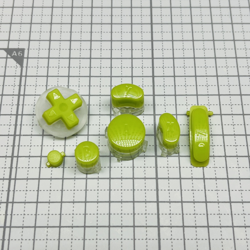 GCコンカスタムボタン 『ABXY, start, Z, D-pad』ソリッド"抹茶"