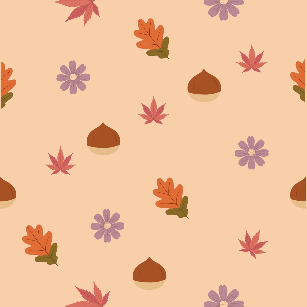 紅葉とコスモスの秋色デジタルペーパー