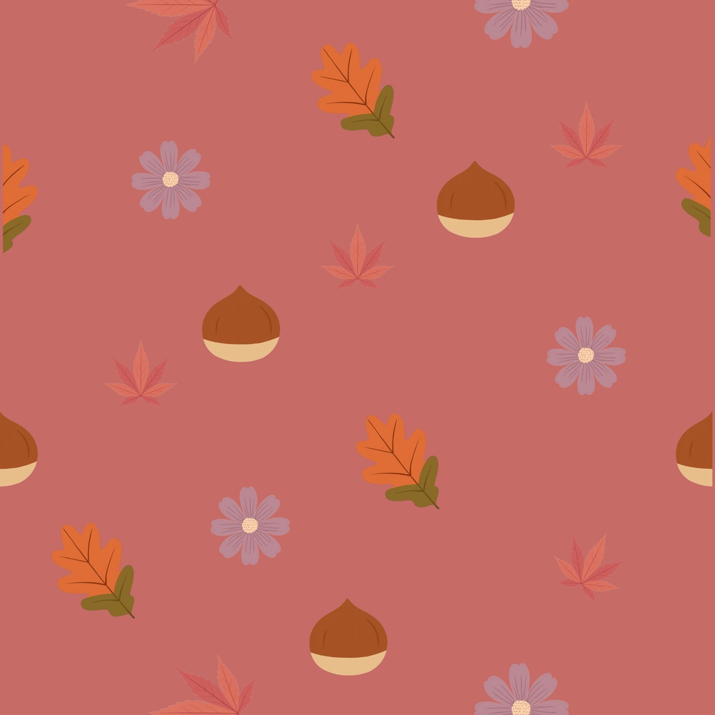 紅葉とコスモスの秋色デジタルペーパー