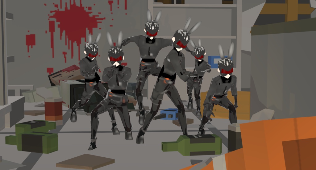 [Vroidベース]超軽量敵MOBアバター「うさみみ団戦闘員」[Unitypackage]