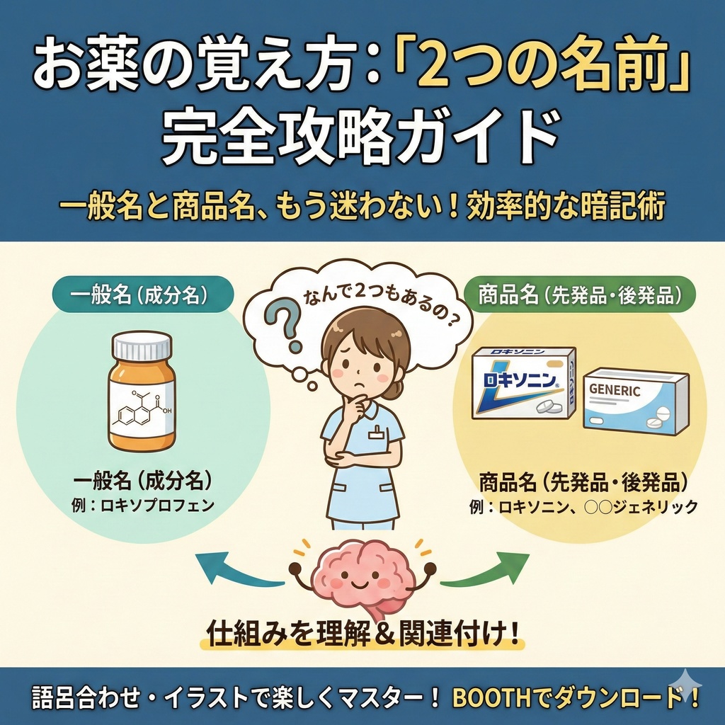 【新人ナース必見】「なんで名前が2つもあるの？」お薬の覚え方・完全攻略ガイド
